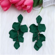 (green 16)new Bohemian style ear stud earrings fashion personality tassel petal candy colors earring woman