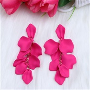 ( rose Red16)new Bohemian style ear stud earrings fashion personality tassel petal candy colors earring woman