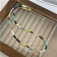 ( A style)color natural gold handmade beads necklace clavicle chain high chain occidental style