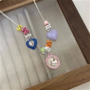 ( Silver Colorlove  necklace)candy meteor~ color beads star necklace woman more girl summer clavicle chain