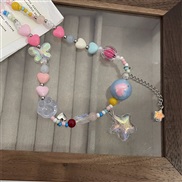 ( Colorlove  necklace)candy meteor~ color beads star necklace woman more girl summer clavicle chain