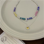 ( Color necklace)candy meteor~ color beads star necklace woman more girl summer clavicle chain