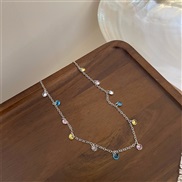 ( crystal Silver necklace)candy meteor~ color beads star necklace woman more girl summer clavicle chain
