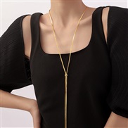 ( Gold)occidental style fashion long necklace woman samll high snake chain brief all-Purpose sweater chain