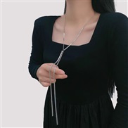 ( Silver)occidental style fashion long necklace woman samll high snake chain brief all-Purpose sweater chain