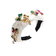 ( white)occidental style fashion temperament Headband woman retro shine bow pendant Headband textured width