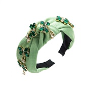 ( green)occidental style fashion temperament Headband woman retro shine bow pendant Headband textured width