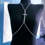 ( Silver)  brief cross chain occidental style trend chainbody chain