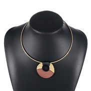 ( Gold)occidental style retro geometry Irregular Round Collar  creative splice Alloy pendant necklace