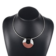( White K)occidental style retro geometry Irregular Round Collar  creative splice Alloy pendant necklace