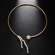 ( Gold)occidental style trend luxurious zircon tassel Collar  summer fully-jewelled clavicle chain woman ollar