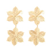 (57317 GD)occidental style new flower big earrings Leaf tassel earring flowers flowers Alloyza