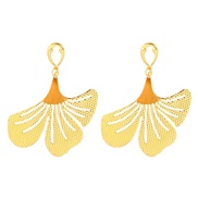 (57324 GD)occidental style Alloy silver leaf earrings occidental style wind leaves earrings brief earrings high woman