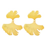 (57325 GD)occidental style Alloy silver leaf earrings occidental style wind leaves earrings brief earrings high woman