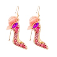 (573 8 PK)occidental style Earring exaggerating creative diamond earrings personality temperament High-heeled shoes ear
