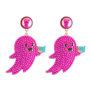 ( rose Red)occidental style personality lovely cartoon Modeling beads embed Alloy earring