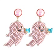 ( Pink)occidental style personality lovely cartoon Modeling beads embed Alloy earring