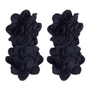 ( black) occidental style personality exaggerating Cloth three-dimensional flowers earrings woman fashion temperament e