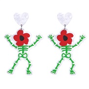 ( Flower)occidental style exaggerating Acrylic cartoon lovely color flowers skull plates earrings earring