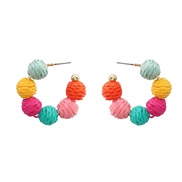(color ) earrings occidental style Earring woman fashion weave colorearrings