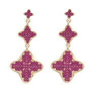 (purple)fashion colorful diamond earrings occidental style fully-jewelled Earring woman multilayer Word flowers earring