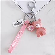 ( Pink)geometry surface animal key buckle pendant student bag bag key chain hanging ornaments creative gift