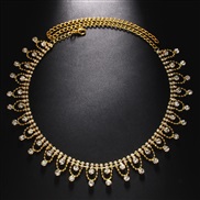 ( Gold)occidental style short tassel chain  Double row Rhinestone chain woman body chain