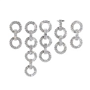 ( Silver)opening Rhinestone ring set  occidental style fashion Round exaggerating fully-jewelled ring