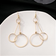 (E5856 1)occidental style retro exaggerating big circle earrings  personality geometry multilayer Round hollow Earring 