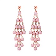 (57397 LPK)occidental style exaggerating luxurious diamond tassel ear stud palace earring noble Korea earrings