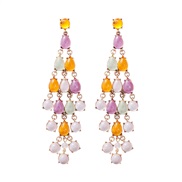 (57397 MT)occidental style exaggerating luxurious diamond tassel ear stud palace earring noble Korea earrings