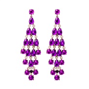 (57397 PP)occidental style exaggerating luxurious diamond tassel ear stud palace earring noble Korea earrings
