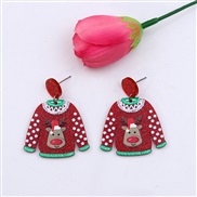 (red ) sweater christmas earrings ear stud lovely deer Santa Claus christmas tree Earring earring woman