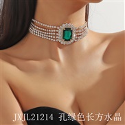 (JXJL21214 green length   crystal ) trend occidental style exaggerating multilayer diamond color Peach heart love cryst