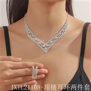 (JXTL211 8  necklace+ Two piece suit) bride Rhinestone necklace earrings set brief fully-jewelled banquet necklace