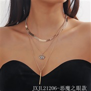 (JXJL212 6 )  multilayer stainless steel chain necklace chain clavicle chain eyes pendant necklace