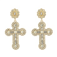 ( white) cross earrings fully-jewelled Earring lady occidental style exaggerating Bohemia ethnic style