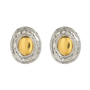 ( Silver)summer Alloy earrings occidental style exaggerating Earring woman Round Metal gold silver color ear studearrin