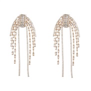 ( Gold)bronze embed zircon earrings occidental style Earring lady tassel brideearrings