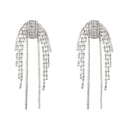 ( Silver)bronze embed zircon earrings occidental style Earring lady tassel brideearrings