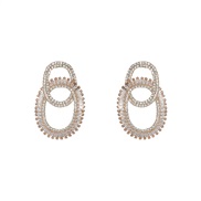 ( Gold)bronze embed zircon earrings fully-jewelled Earring woman occidental style multilayer Round brideearrings