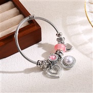 (Pearl )occidental style more stainless steel diamond beads bangle all-Purpose love butterfly ornament lovers