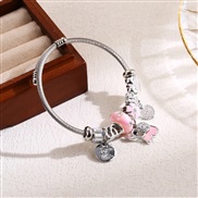 occidental style more stainless steel diamond beads bangle all-Purpose love butterfly ornament lovers