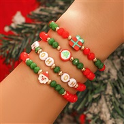 ( Mixed color 4378)occidental style  christmas Word color bracelet set  creative Santa Claus gift Word