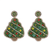 ( green)E occidental style christmas tree embed earrings  beads colorful diamond crystal Earring brief fashion earring 
