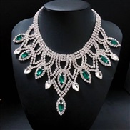 ( green)occidental style exaggerating Rhinestone necklace  fashion personality luxurious multilayer drop necklace brill