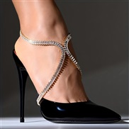 ( Silver) luxurious zircon crystal Anklet fashion all-Purpose woman style footnklet personality