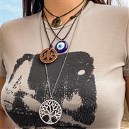 ( 2  White K 442 )occidental style ethnic style retro Life tree set all-Purpose woman tree wind buckle necklace