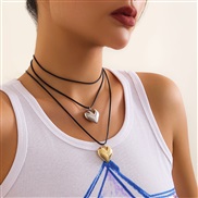 ( 2  Mixed color 4324)occidental style black rope samll love punk personality retro Collar velvet necklace