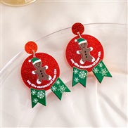 (E5624 8/)silver christmas Acrylic earrings  Santa Claus christmas tree Earring cartoon earring